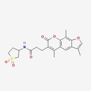 molecular formula C21H23NO6S B14955478 N-(1,1-dioxidotetrahydrothiophen-3-yl)-3-(3,5,9-trimethyl-7-oxo-7H-furo[3,2-g]chromen-6-yl)propanamide 