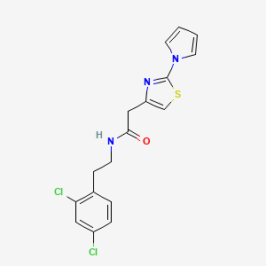 molecular formula C17H15Cl2N3OS B14955758 N-[2-(2,4-dichlorophenyl)ethyl]-2-[2-(1H-pyrrol-1-yl)-1,3-thiazol-4-yl]acetamide 