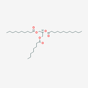 molecular formula C33H62O6 B1495578 Coconut oil, transesterification products with decanoic acid mixed ester with glycerol octanoate CAS No. 68991-68-4