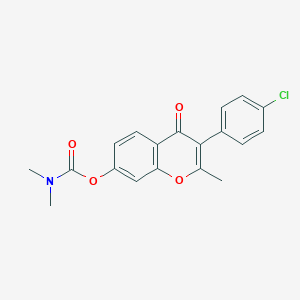 molecular formula C19H16ClNO4 B14956046 3-(4-chlorophenyl)-2-methyl-4-oxo-4H-chromen-7-yl dimethylcarbamate 