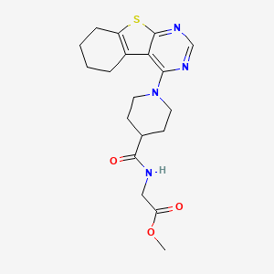 molecular formula C19H24N4O3S B14956111 Methyl 2-({[1-(5,6,7,8-tetrahydro[1]benzothieno[2,3-d]pyrimidin-4-yl)-4-piperidyl]carbonyl}amino)acetate 