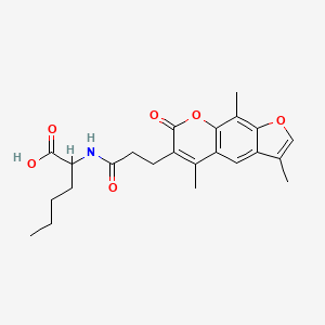 molecular formula C23H27NO6 B14956452 N-[3-(3,5,9-trimethyl-7-oxo-7H-furo[3,2-g]chromen-6-yl)propanoyl]norleucine 