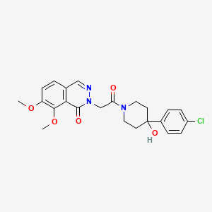 molecular formula C23H24ClN3O5 B14956564 2-{2-[4-(4-chlorophenyl)-4-hydroxypiperidino]-2-oxoethyl}-7,8-dimethoxy-1(2H)-phthalazinone 