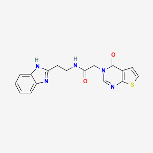 molecular formula C17H15N5O2S B14956617 N-[2-(1H-1,3-benzimidazol-2-yl)ethyl]-2-[4-oxothieno[2,3-d]pyrimidin-3(4H)-yl]acetamide 