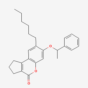 molecular formula C26H30O3 B14956675 8-hexyl-7-(1-phenylethoxy)-2,3-dihydrocyclopenta[c]chromen-4(1H)-one 