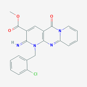 molecular formula C20H15ClN4O3 B14956783 Methyl 7-[(2-chlorophenyl)methyl]-6-imino-2-oxo-1,7,9-triazatricyclo[8.4.0.0^{3,8}]tetradeca-3(8),4,9,11,13-pentaene-5-carboxylate 