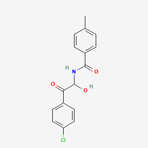 molecular formula C16H14ClNO3 B14956930 N-[2-(4-chlorophenyl)-1-hydroxy-2-oxoethyl]-4-methylbenzamide 