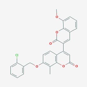 molecular formula C27H19ClO6 B14956962 7-[(2-chlorobenzyl)oxy]-4-(8-methoxy-2-oxo-2H-chromen-3-yl)-8-methyl-2H-chromen-2-one 