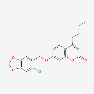 molecular formula C22H21ClO5 B14957068 4-butyl-7-[(6-chloro-1,3-benzodioxol-5-yl)methoxy]-8-methyl-2H-chromen-2-one 