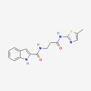 molecular formula C16H16N4O2S B14957153 N-{3-[(5-methyl-1,3-thiazol-2-yl)amino]-3-oxopropyl}-1H-indole-2-carboxamide 