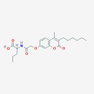 molecular formula C23H31NO6 B14957510 N-{[(3-hexyl-4-methyl-2-oxo-2H-chromen-7-yl)oxy]acetyl}norvaline 