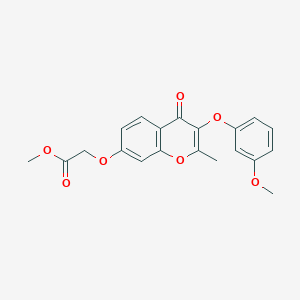 molecular formula C20H18O7 B14957853 methyl 2-{[3-(3-methoxyphenoxy)-2-methyl-4-oxo-4H-chromen-7-yl]oxy}acetate 
