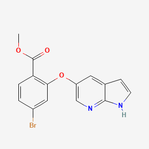 molecular formula C15H11BrN2O3 B1495874 methyl 4-bromo-2-{1H-pyrrolo[2,3-b]pyridin-5-yloxy}benzoate 