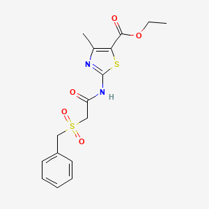 molecular formula C16H18N2O5S2 B14958899 Ethyl 2-{[(benzylsulfonyl)acetyl]amino}-4-methyl-1,3-thiazole-5-carboxylate 