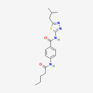 molecular formula C18H24N4O2S B14959388 N-[5-(2-methylpropyl)-1,3,4-thiadiazol-2-yl]-4-(pentanoylamino)benzamide 