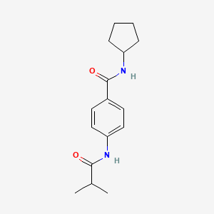 molecular formula C16H22N2O2 B14959895 N-cyclopentyl-4-[(2-methylpropanoyl)amino]benzamide 