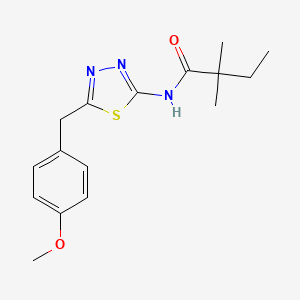 molecular formula C16H21N3O2S B14960220 N-[5-(4-methoxybenzyl)-1,3,4-thiadiazol-2-yl]-2,2-dimethylbutanamide 