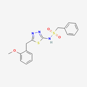 molecular formula C17H17N3O3S2 B14960323 N-[5-(2-methoxybenzyl)-1,3,4-thiadiazol-2-yl]-1-phenylmethanesulfonamide 