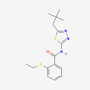 molecular formula C16H21N3OS2 B14960396 N-[5-(2,2-dimethylpropyl)-1,3,4-thiadiazol-2-yl]-2-(ethylsulfanyl)benzamide 