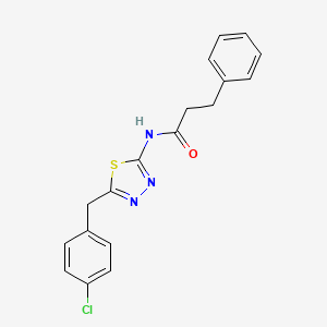 molecular formula C18H16ClN3OS B14960530 N-[5-(4-chlorobenzyl)-1,3,4-thiadiazol-2-yl]-3-phenylpropanamide 