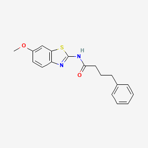molecular formula C18H18N2O2S B14960649 N-(6-methoxy-1,3-benzothiazol-2-yl)-4-phenylbutanamide 
