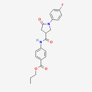 molecular formula C21H21FN2O4 B14960808 Propyl 4-({[1-(4-fluorophenyl)-5-oxopyrrolidin-3-yl]carbonyl}amino)benzoate 