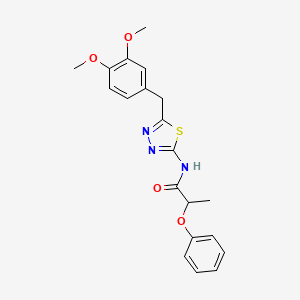 molecular formula C20H21N3O4S B14960852 N-[5-(3,4-dimethoxybenzyl)-1,3,4-thiadiazol-2-yl]-2-phenoxypropanamide 