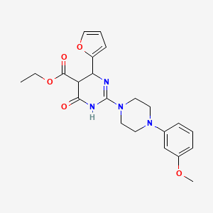 molecular formula C22H26N4O5 B14960974 Ethyl 6-(furan-2-yl)-2-[4-(3-methoxyphenyl)piperazin-1-yl]-4-oxo-1,4,5,6-tetrahydropyrimidine-5-carboxylate 