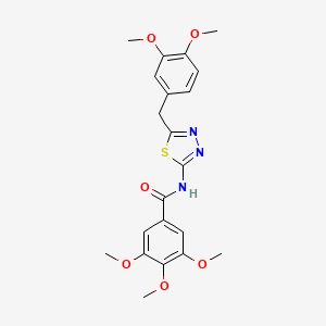 molecular formula C21H23N3O6S B14961143 N-[5-(3,4-dimethoxybenzyl)-1,3,4-thiadiazol-2-yl]-3,4,5-trimethoxybenzamide 