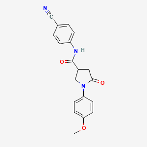 molecular formula C19H17N3O3 B14961187 N-(4-cyanophenyl)-1-(4-methoxyphenyl)-5-oxopyrrolidine-3-carboxamide 