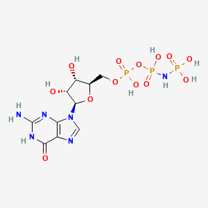 molecular formula C10H17N6O13P3 B1496130 Phosphoaminophosphonic acid-guanylate ester CAS No. 34273-04-6