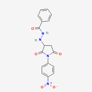 molecular formula C17H14N4O5 B14961439 N'-[1-(4-nitrophenyl)-2,5-dioxopyrrolidin-3-yl]benzohydrazide 