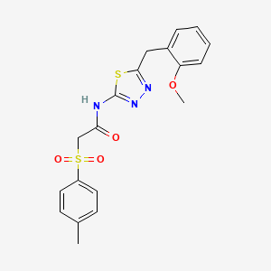 molecular formula C19H19N3O4S2 B14961496 N-[5-(2-methoxybenzyl)-1,3,4-thiadiazol-2-yl]-2-[(4-methylphenyl)sulfonyl]acetamide 