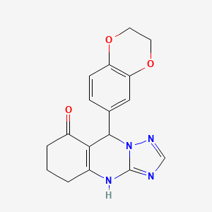 molecular formula C17H16N4O3 B14961542 9-(2,3-dihydro-1,4-benzodioxin-6-yl)-5,6,7,9-tetrahydro[1,2,4]triazolo[5,1-b]quinazolin-8(4H)-one 