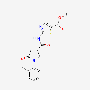 molecular formula C19H21N3O4S B14961586 Ethyl 4-methyl-2-({[1-(2-methylphenyl)-5-oxopyrrolidin-3-yl]carbonyl}amino)-1,3-thiazole-5-carboxylate 