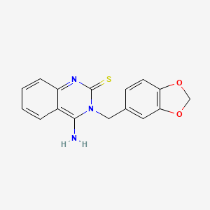molecular formula C16H13N3O2S B14961632 3-(1,3-Benzodioxol-5-ylmethyl)-4-imino-3,4-dihydroquinazoline-2-thiol 