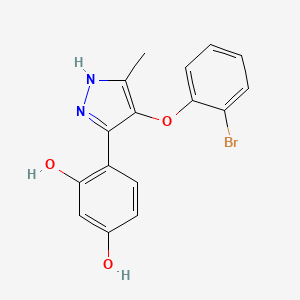 4-(4-(2-bromophenoxy)-5-methyl-1H-pyrazol-3-yl)benzene-1,3-diol