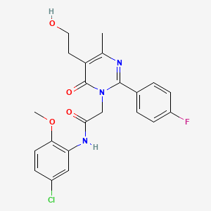 molecular formula C22H21ClFN3O4 B14961849 N-(5-chloro-2-methoxyphenyl)-2-[2-(4-fluorophenyl)-5-(2-hydroxyethyl)-4-methyl-6-oxopyrimidin-1(6H)-yl]acetamide 