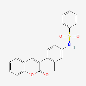 molecular formula C22H17NO4S B14961890 N-[3-methyl-4-(2-oxo-2H-chromen-3-yl)phenyl]benzenesulfonamide 