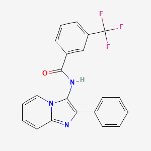 molecular formula C21H14F3N3O B14961973 N-(2-phenylimidazo[1,2-a]pyridin-3-yl)-3-(trifluoromethyl)benzamide 
