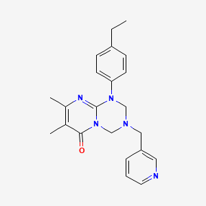 molecular formula C22H25N5O B14962001 1-(4-ethylphenyl)-7,8-dimethyl-3-(pyridin-3-ylmethyl)-1,2,3,4-tetrahydro-6H-pyrimido[1,2-a][1,3,5]triazin-6-one 