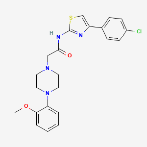 molecular formula C22H23ClN4O2S B14962030 N~1~-[4-(4-chlorophenyl)-1,3-thiazol-2-yl]-2-[4-(2-methoxyphenyl)piperazino]acetamide 