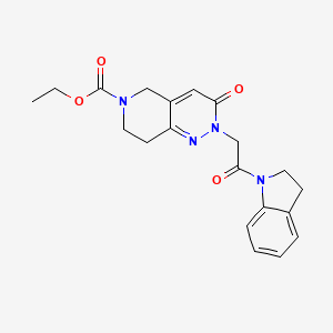 molecular formula C20H22N4O4 B14962067 ethyl 2-[2-(2,3-dihydro-1H-indol-1-yl)-2-oxoethyl]-3-oxo-3,5,7,8-tetrahydropyrido[4,3-c]pyridazine-6(2H)-carboxylate 