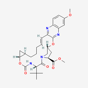 Methyl (1R,13Z,18R,20R,24S,27S)-24-tert-butyl-7-methoxy-22,25-dioxo-2,21-dioxa-4,11,23,26-tetrazapentacyclo[24.2.1.03,12.05,10.018,20]nonacosa-3,5(10),6,8,11,13-hexaene-27-carboxylate