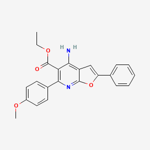 molecular formula C23H20N2O4 B14962391 Ethyl 4-amino-6-(4-methoxyphenyl)-2-phenylfuro[2,3-b]pyridine-5-carboxylate 