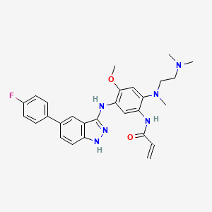 N-(2-((2-(dimethylamino)ethyl)(methyl)amino)-5-((5-(4-fluorophenyl)-1H-indazol-3-yl)amino)-4-methoxyphenyl)acrylamide