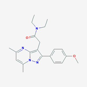 N,N-diethyl-2-(2-(4-methoxyphenyl)-5,7-dimethylpyrazolo[1,5-a]pyrimidin-3-yl)acetamide