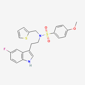 molecular formula C22H21FN2O3S2 B14962546 N-[2-(5-fluoro-1H-indol-3-yl)ethyl]-4-methoxy-N-(thiophen-2-ylmethyl)benzenesulfonamide 