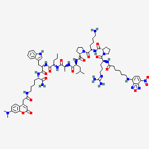 6-(7-Nitro-benzo[2,1,3]oxadiazol-4-ylamino)-hexanoyl-Arg-Pro-Lys-Pro-Leu-Ala-Nva-Trp-Lys((7-dimethylaminocoumarin-4-yl)-acetyl)-NH2