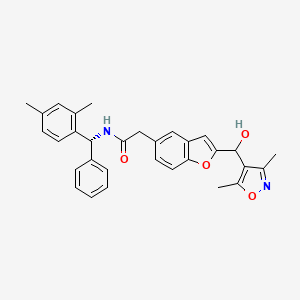 2-[2-[(3,5-Dimethyl-1,2-oxazol-4-yl)-hydroxymethyl]-1-benzofuran-5-yl]-N-[(R)-(2,4-dimethylphenyl)-phenylmethyl]acetamide